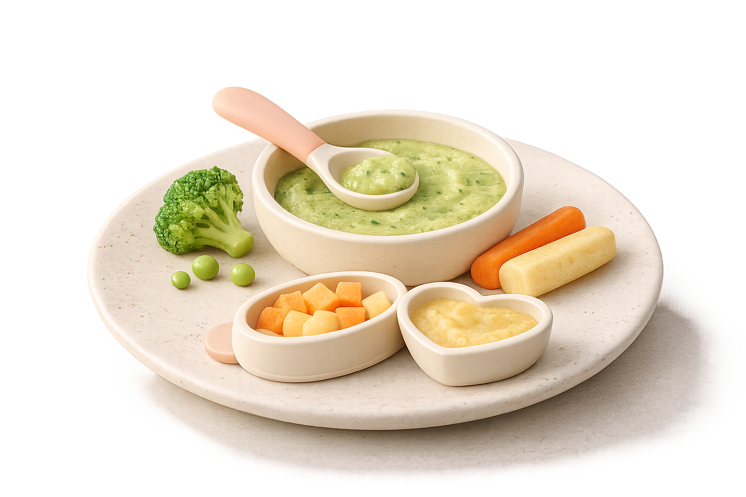 Feeding support illustration with baby meal