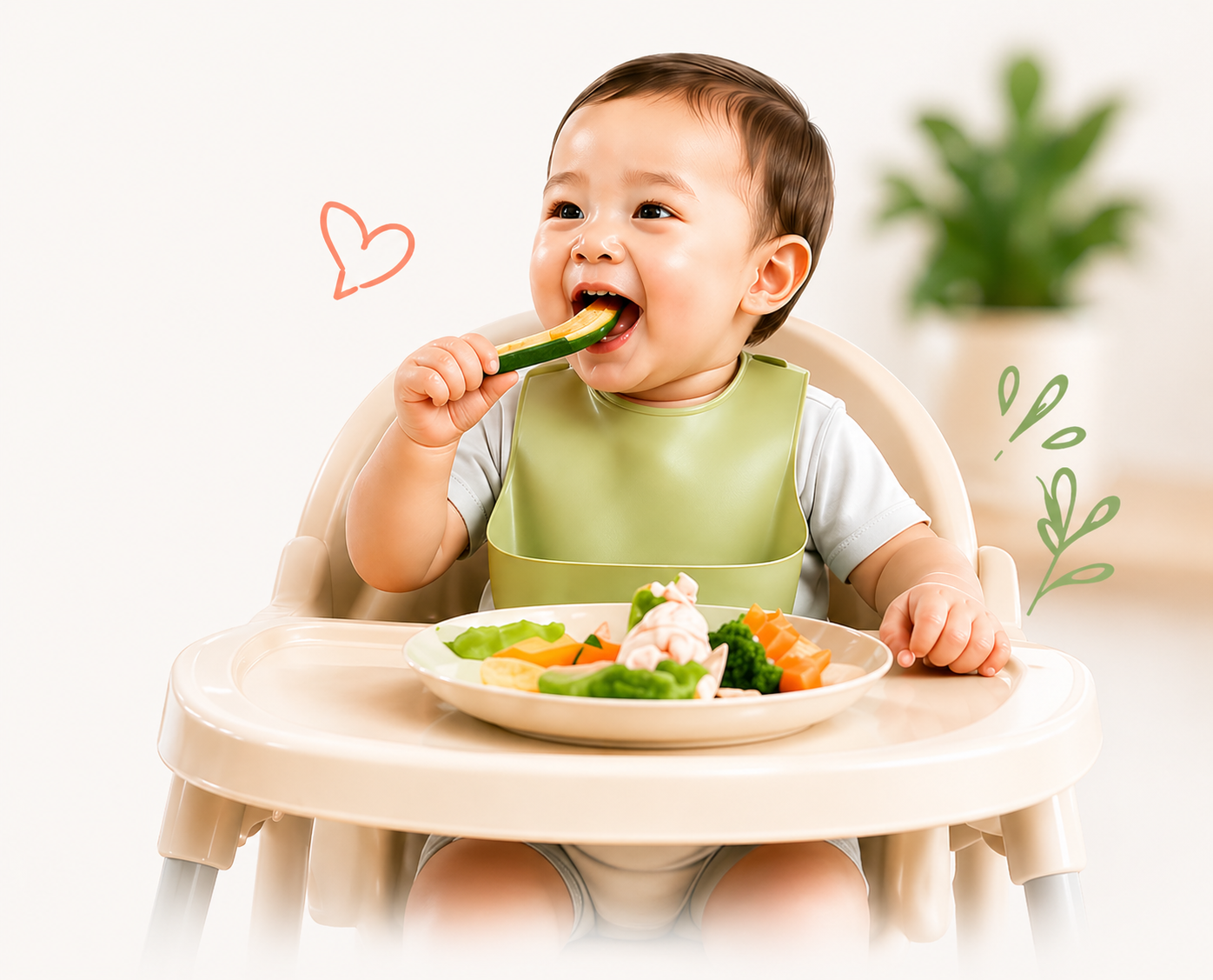 Toddler eating from a plate